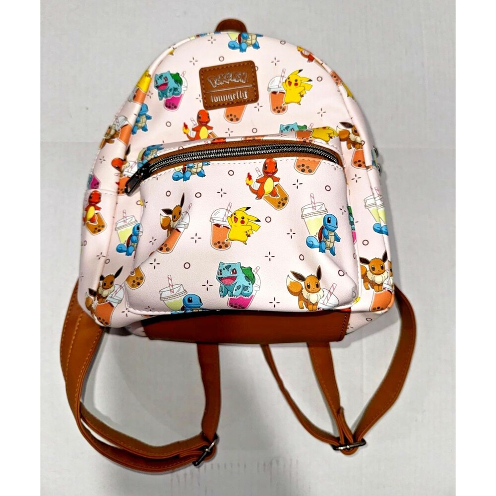 Loungefly Pokemon Characters Boba Allover Print Mini Backpack NEW